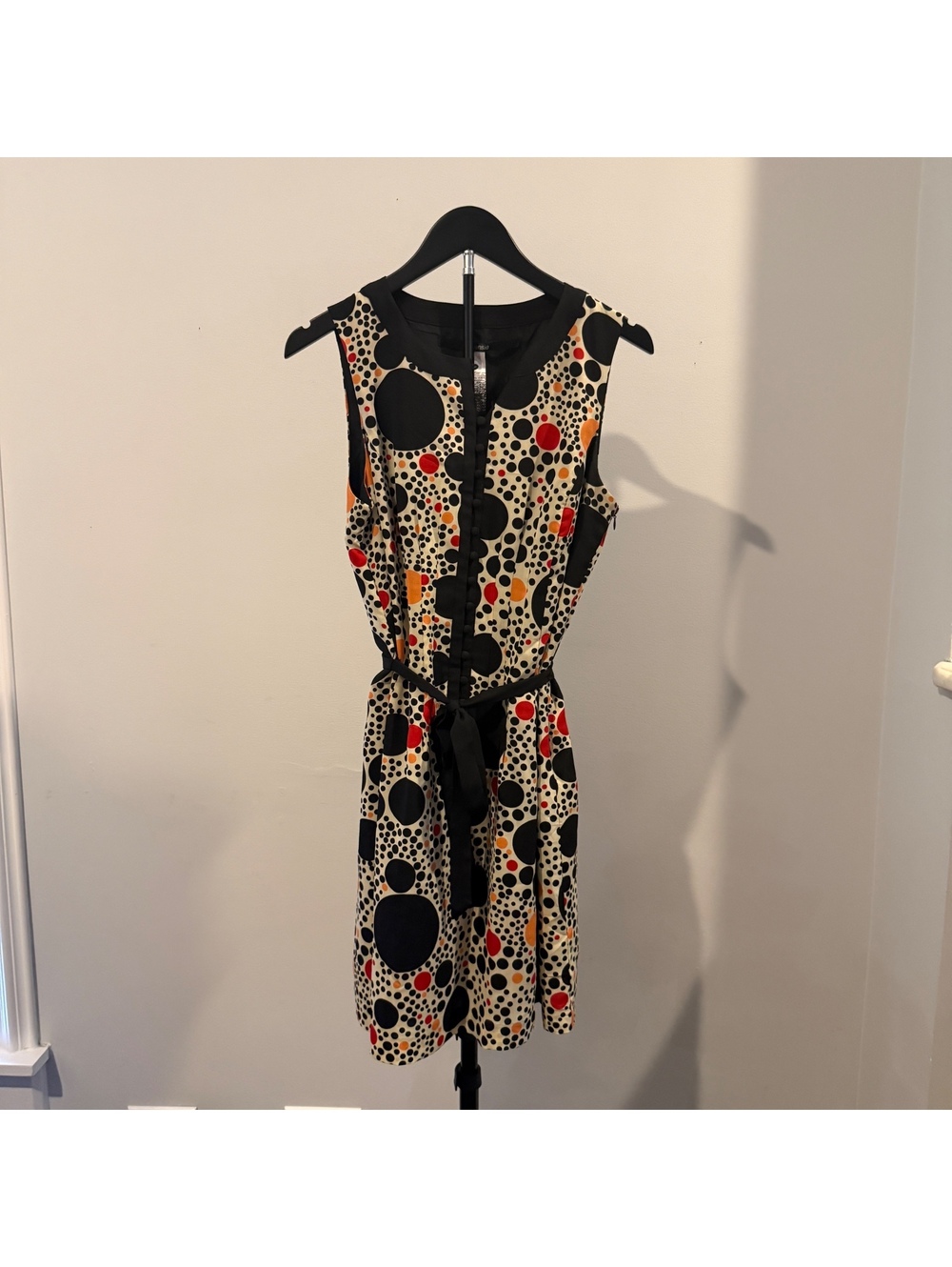 Kensie Polka Dot Sleeveless Dress with Belt